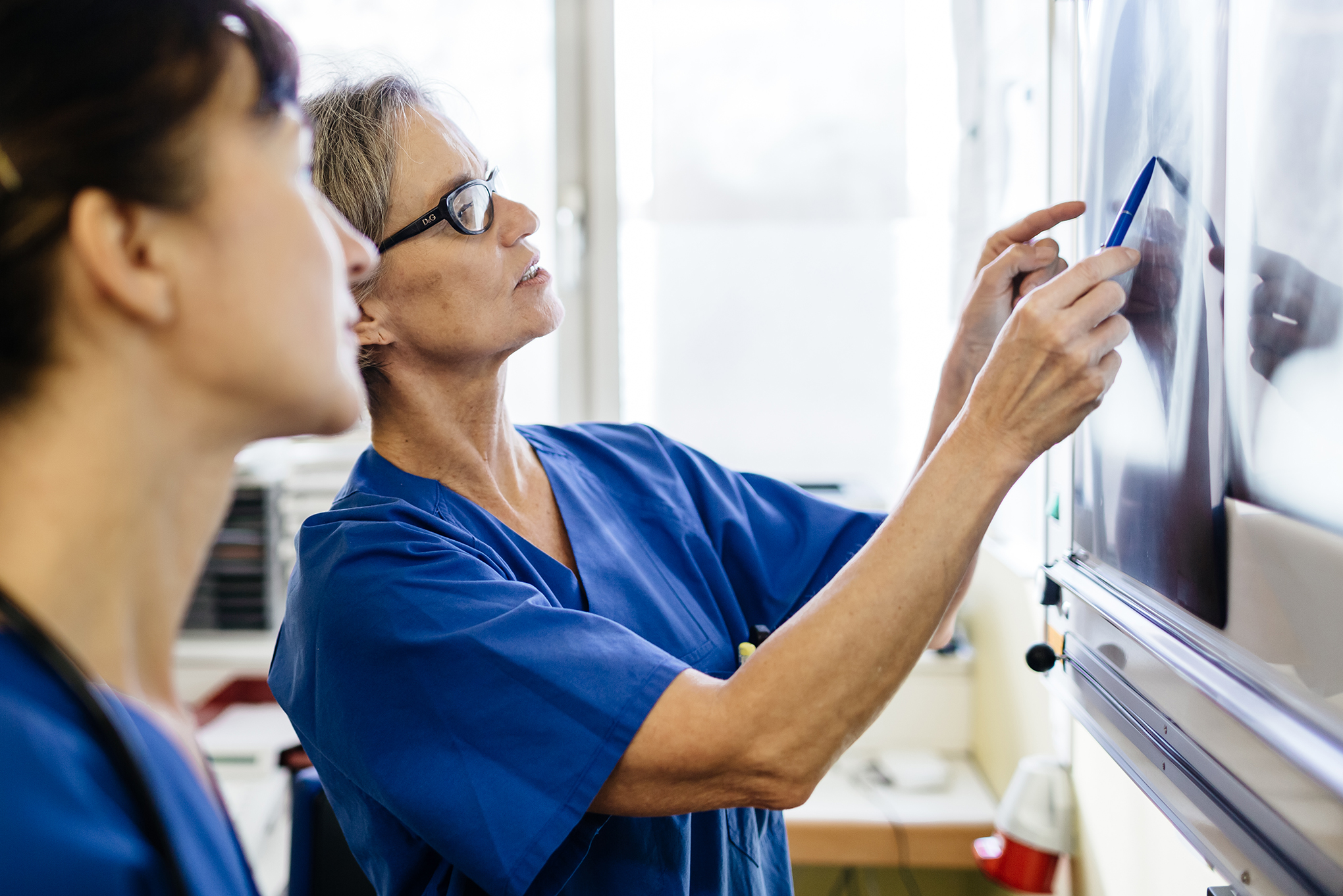 Surgeons reviewing xrays