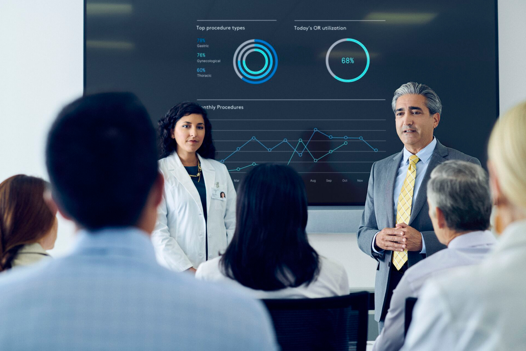 Two educators delivering training curriculum