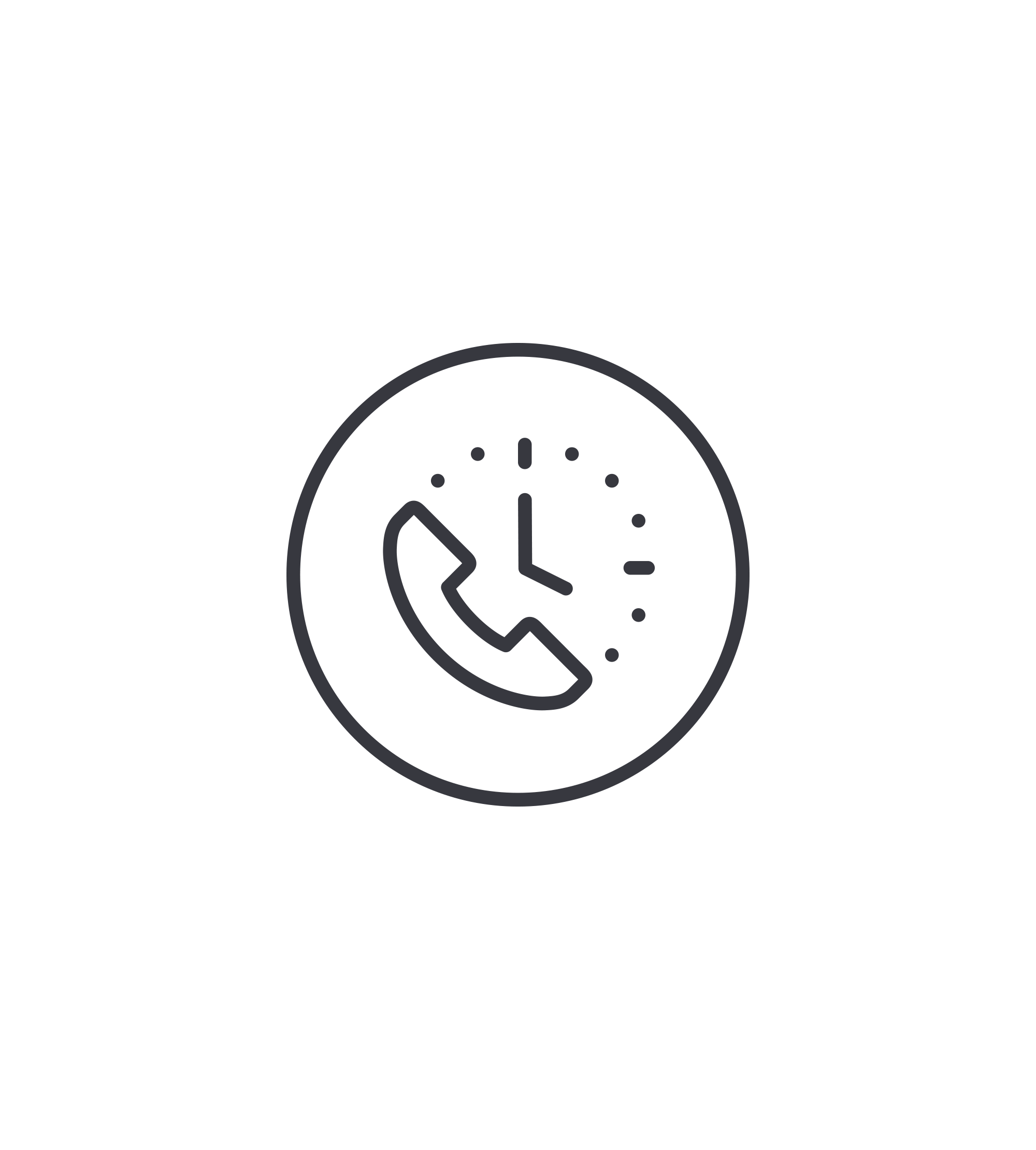 Phone clock icon for customer support