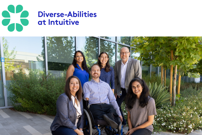 Diverse Abilities ERG group of six outside at Intuitive