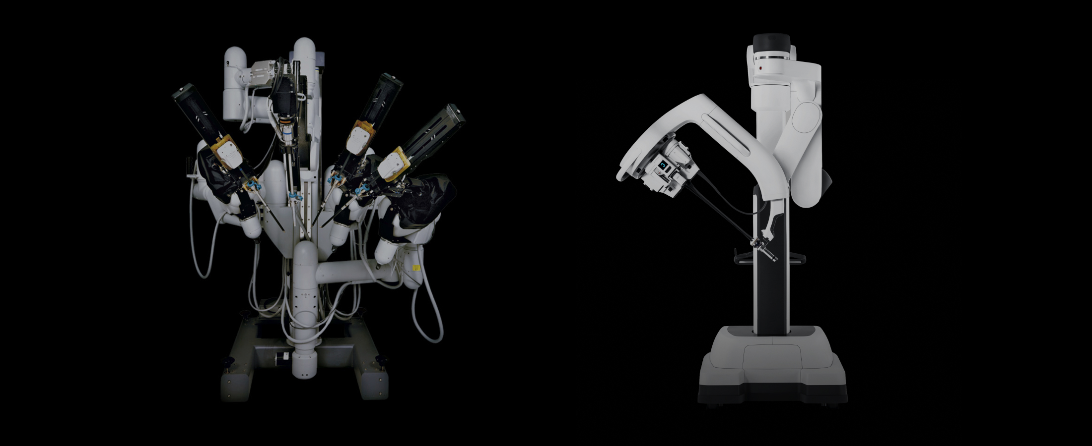 Image of a da Vinci multi-port system alongside the da Vinci SP system