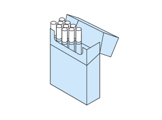 Illustration of a half pack of cigarettes