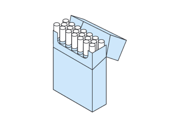 Illustration of one pack of cigarettes