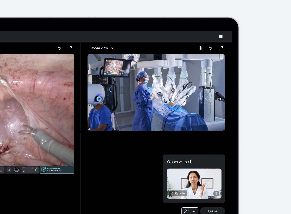 Physician using My Intuitive+ to share surgical techniques