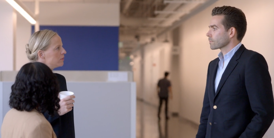 Photo of Intuitive Ventures colleagues having a conversation