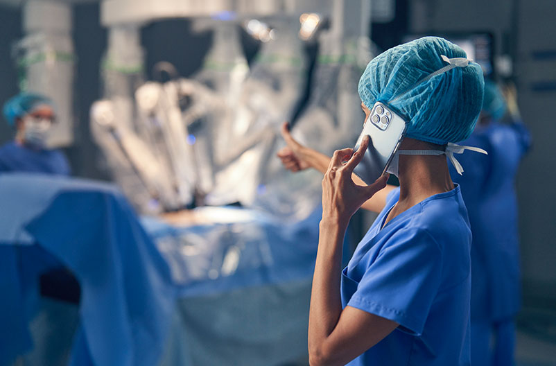 Care team member calling Intuitive technical support