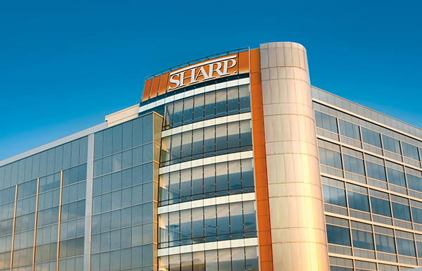 Exterior of Sharp Memorial Hospital