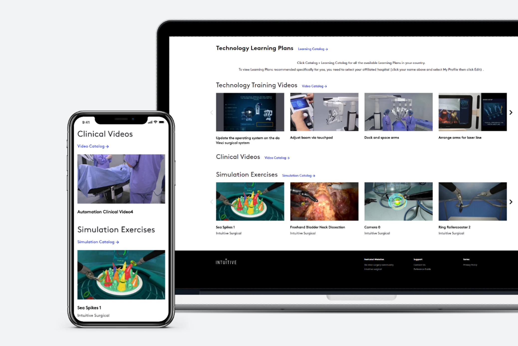 Intuitive learning catalog on mobile device screens